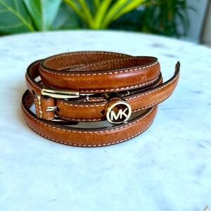 Michael Kors Vintage Leather Skinny Belt